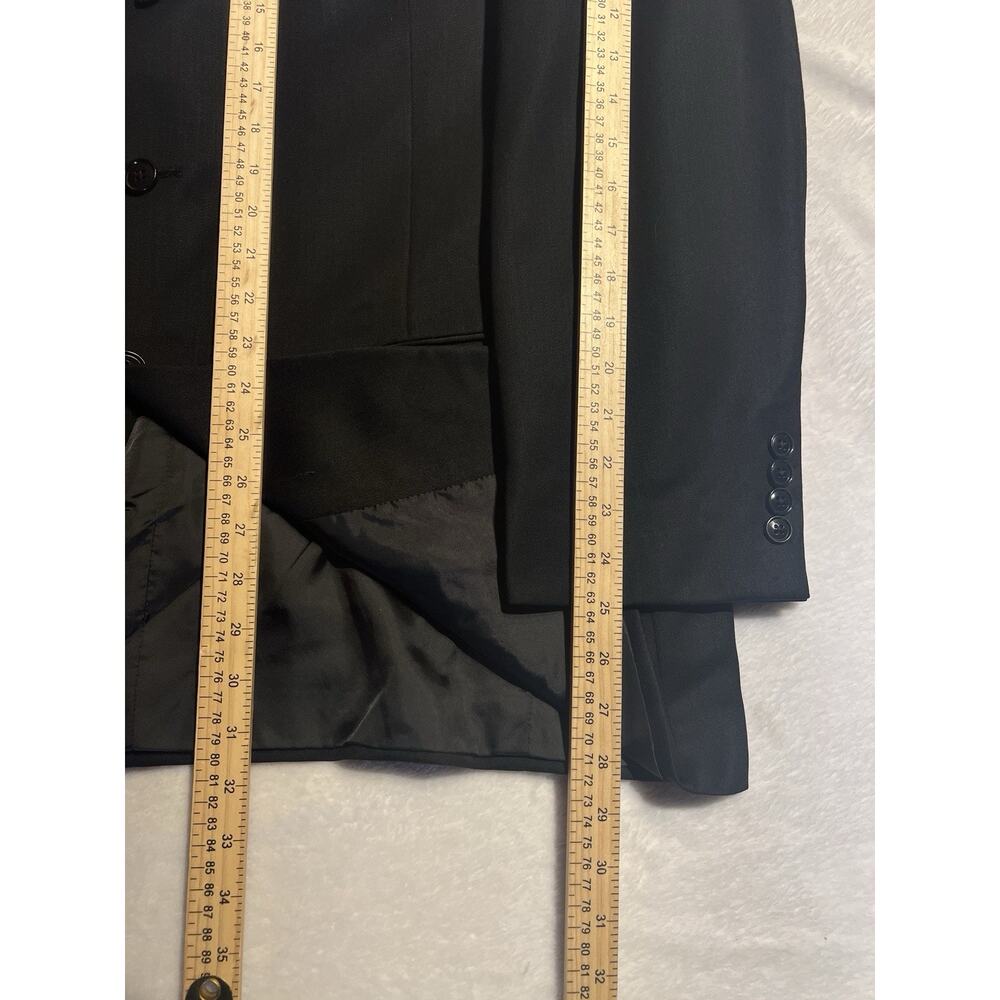 Jones New York Mens 46R Solid Black Blazer Sport Suit Jacket 3/2 Roll - Picture 12 of 15